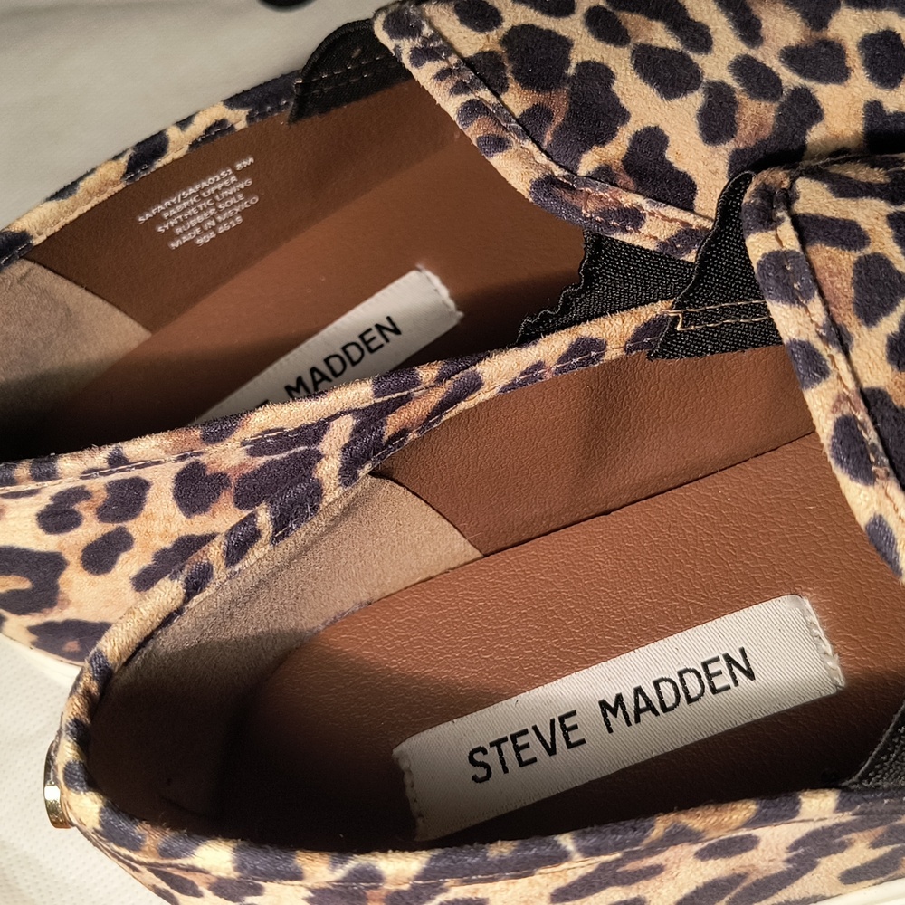 Steve Madden Leopard Sneakers 8M EUC - Picture 2 of 6
